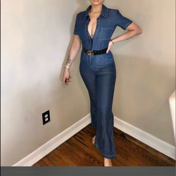 Zara Blue “denim” cotton Jumpsuit - Picture 4 of 5